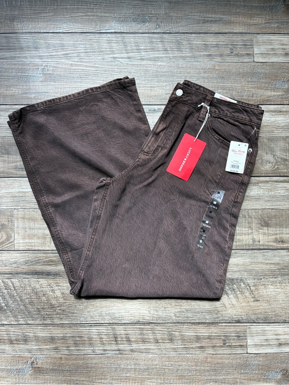 Lucky Brand Palazzo Jeans in Dark Brown